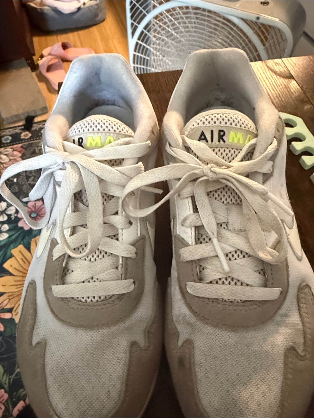 Nike White and Light Grey Low-Top Sneakers